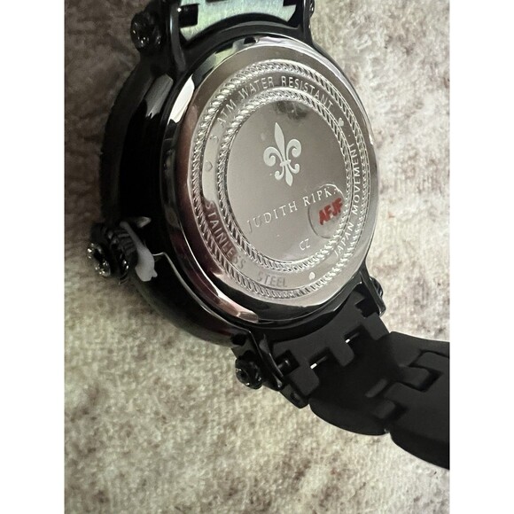 Judith Ripka Watch Mother of Pearl Black Stainless Steel Rhinestone London main image 9
